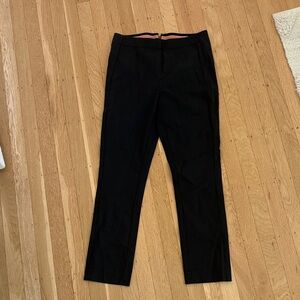 Anthropologie Black Skinny Pants with Orange Stripe
